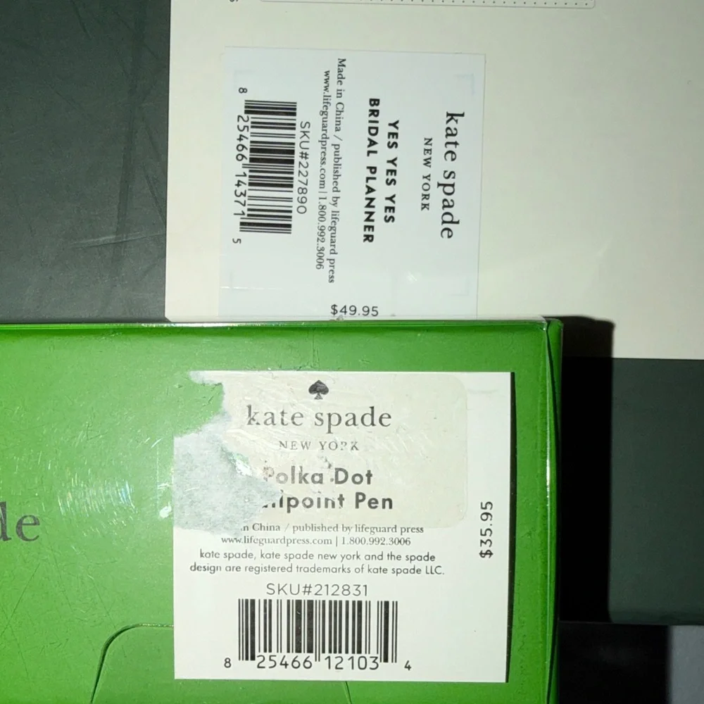 kate spade White and Black Bridal Planner and Pen